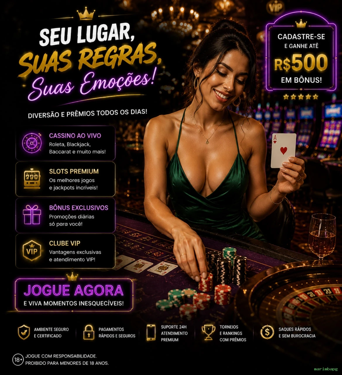 Bônus boas-vindas marimbapg R$100